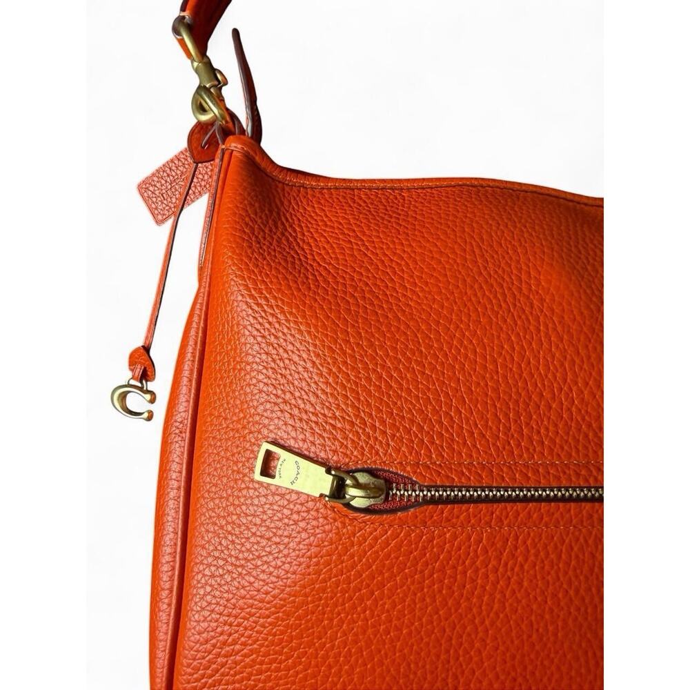 Authentic Coach Cary Soft Pebble Leather Shoulder Bag – Orange - Picture 6 of 9